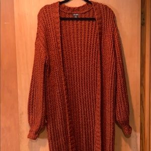 Rust knit cardigan